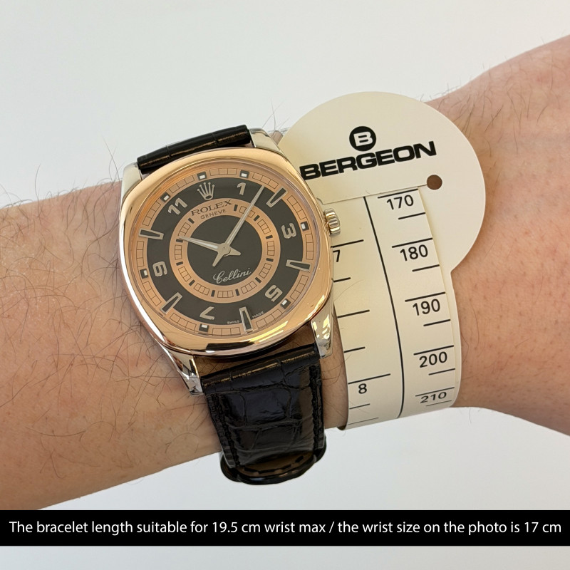 Rolex Cellini Danaos, 4243/9BIC, 38mm, 2006, Rose/White gold, Black/Bronze Arabic dial, Fullset, 1y warranty