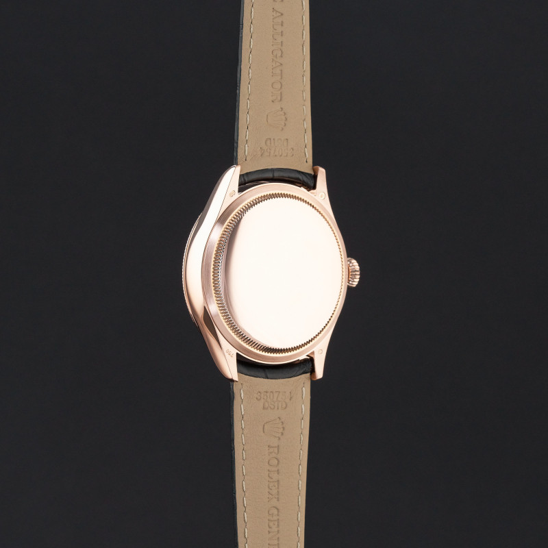 Rolex Cellini Date, 50515, 39mm, 2016, Rose gold, Black Guilloche dial, Fullset, Official warranty