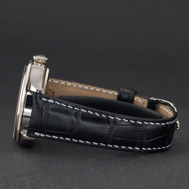 Rolex Cellini Dual Time, 50529, 39mm, 2014, White gold, Black Guilloche dial, Fullset, 1y warranty