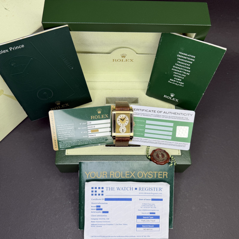 Rolex Cellini Prince, 5440, 28mm, 2006, Champagne Roman dial, Fullset, 1y warranty