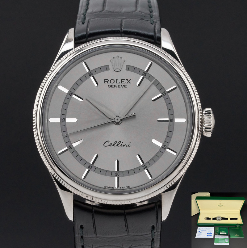 Rolex Cellini Time, 50509, 39mm, 2020, White gold, Grey dial, Fullset, 1y warranty