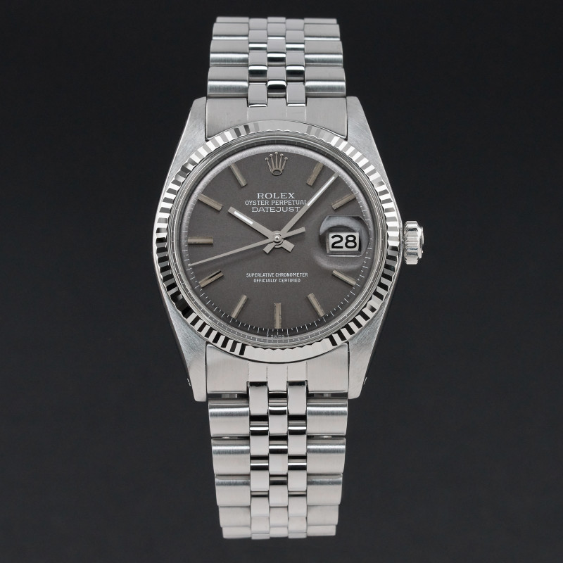 Rolex Datejust, 1601, 36mm, 1973, Steel, Grey dial, Fullset, 1y warranty