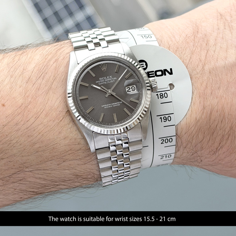 Rolex Datejust, 1601, 36mm, 1973, Steel, Grey dial, Fullset, 1y warranty