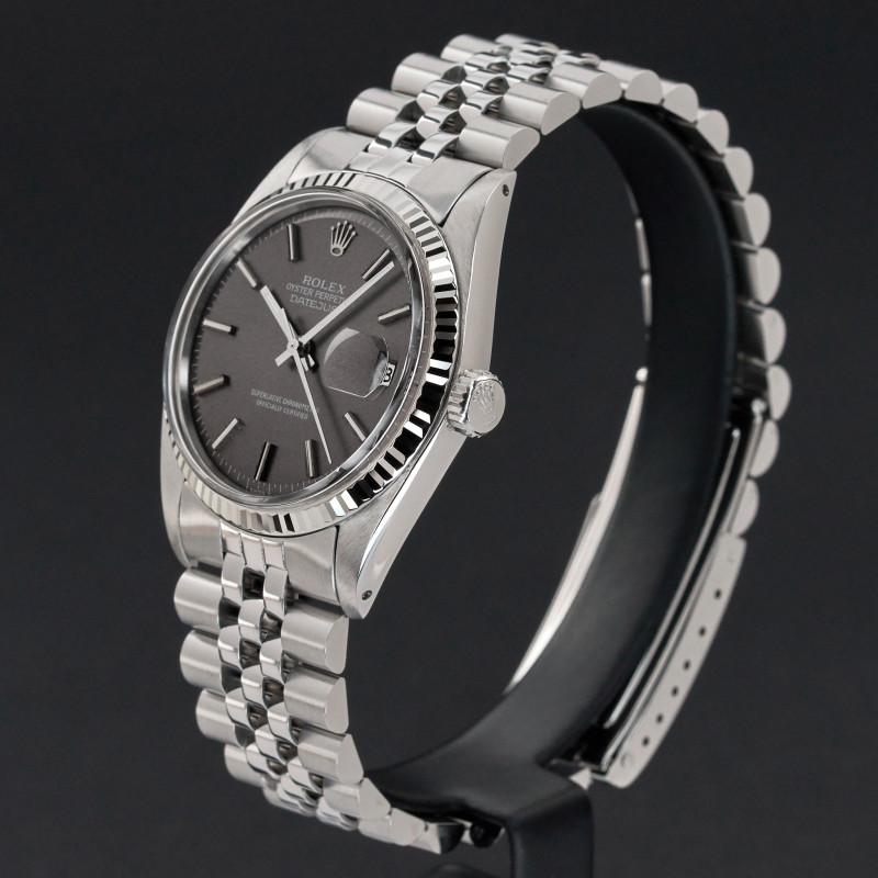 Rolex Datejust, 1601, 36mm, 1973, Steel, Grey dial, Fullset, 1y warranty