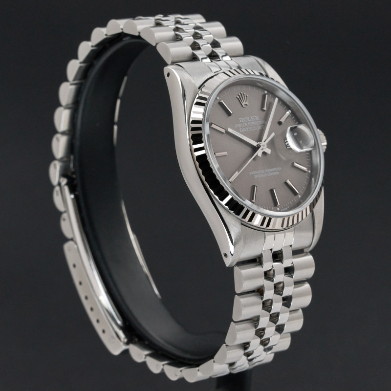Rolex Datejust, 16234, 36mm, 1988, Steel, Grey dial, Fullset, 1y warranty