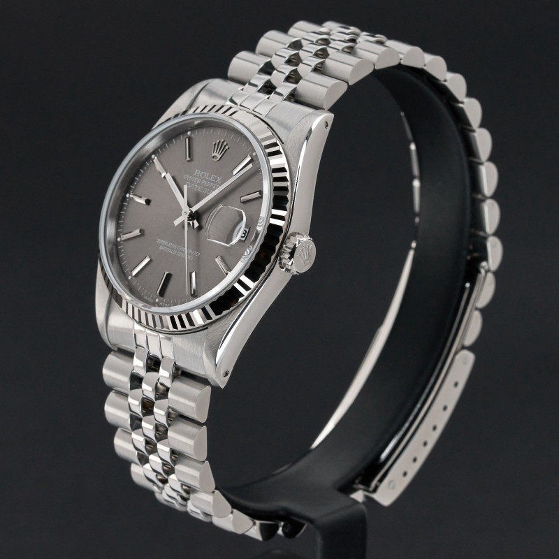 Rolex Datejust, 16234, 36mm, 1988, Steel, Grey dial, Fullset, 1y warranty