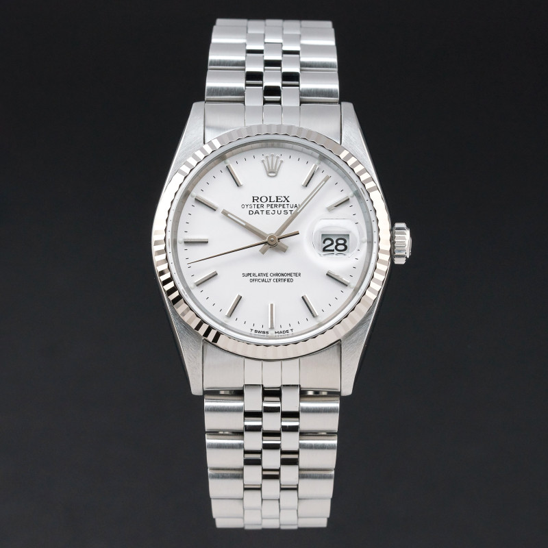 Rolex Datejust, 16234, 36mm, 1995, Steel, White dial, Fullset, 1y warranty