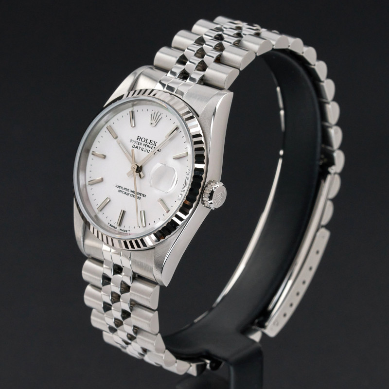 Rolex Datejust, 16234, 36mm, 1995, Steel, White dial, Fullset, 1y warranty