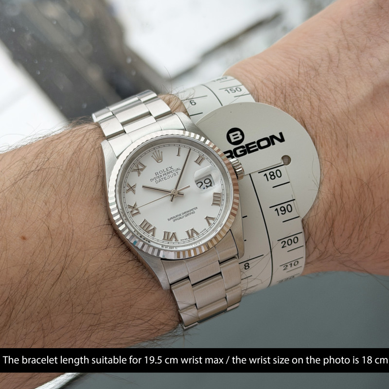 Rolex Datejust, 16234, 36mm, 2005, Steel, White Roman dial, Box, 1y warranty