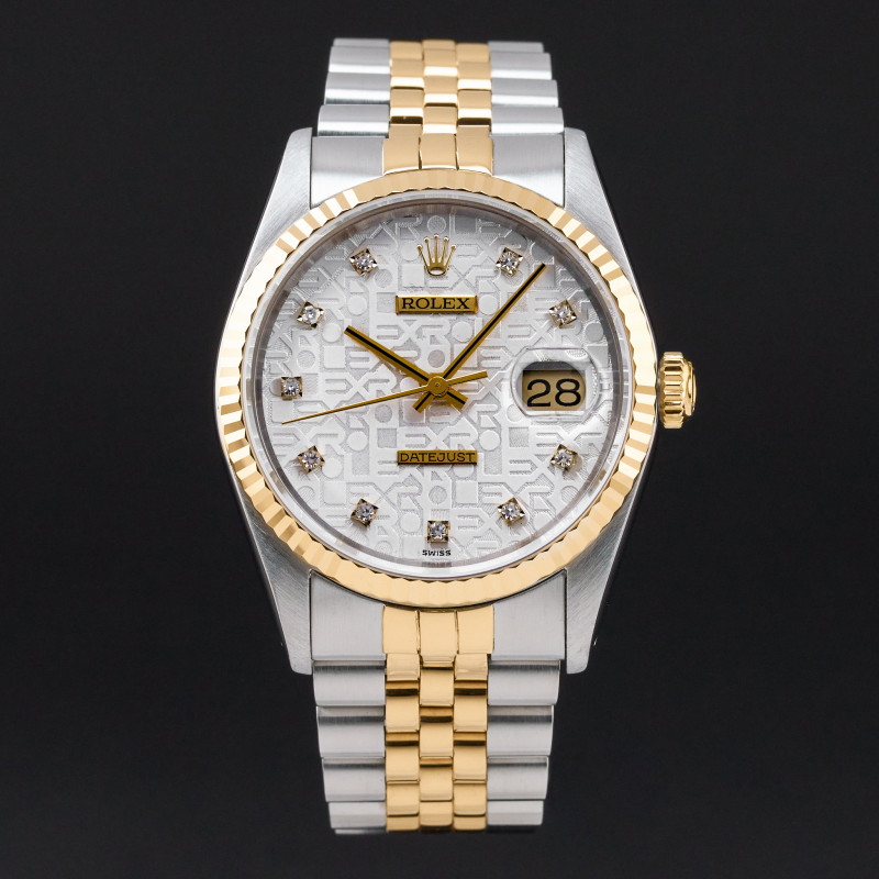 Rolex Datejust, 16233, 36mm, 1993, Two-Tone, Silver Jubilee Small Diamond dial, Fullset, 1y warranty