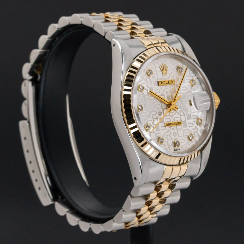 Rolex Datejust, 16233, 36mm, 1993, Two-Tone, Silver Jubilee Small Diamond dial, Fullset, 1y warranty
