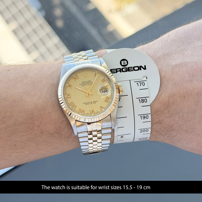 Rolex Datejust, 16233, 36mm, 1994, Two-Tone, Champagne Roman dial, Fullset, 1y warranty