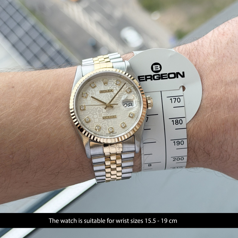 Rolex Datejust, 16233, 36mm, 1995, Two-Tone, Silver Jubilee Big Diamond dial, Fullset, 1y warranty