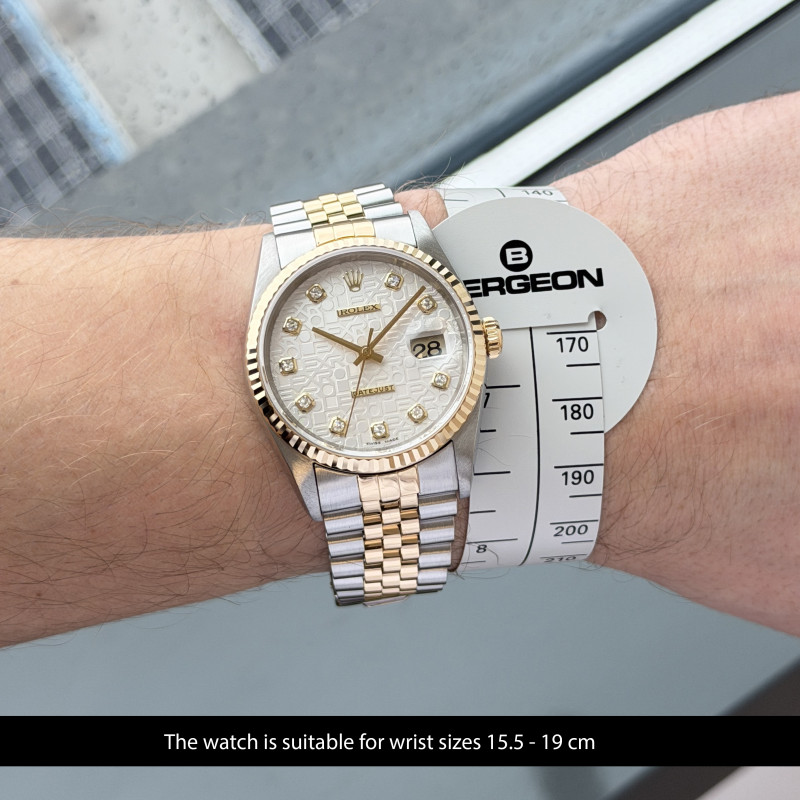 Rolex Datejust, 16233, 36mm, 1996, Two-Tone, Silver Jubilee Big Diamond dial, Fullset, 1y warranty