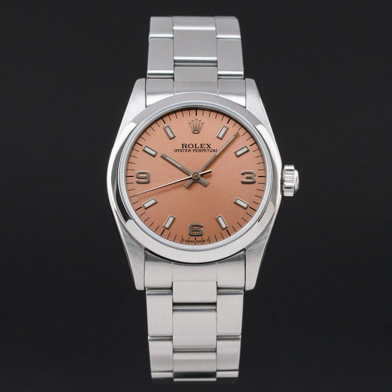Rolex Oyster Perpetual, 67480, 31mm, 1998, Steel, Black Arabic dial, Fullset, 1y warranty