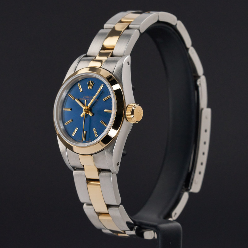 Rolex Oyster Perpetual Lady, 67183, 24mm, 1988, Two-Tone, Blue dial, Fullset, 1y warranty