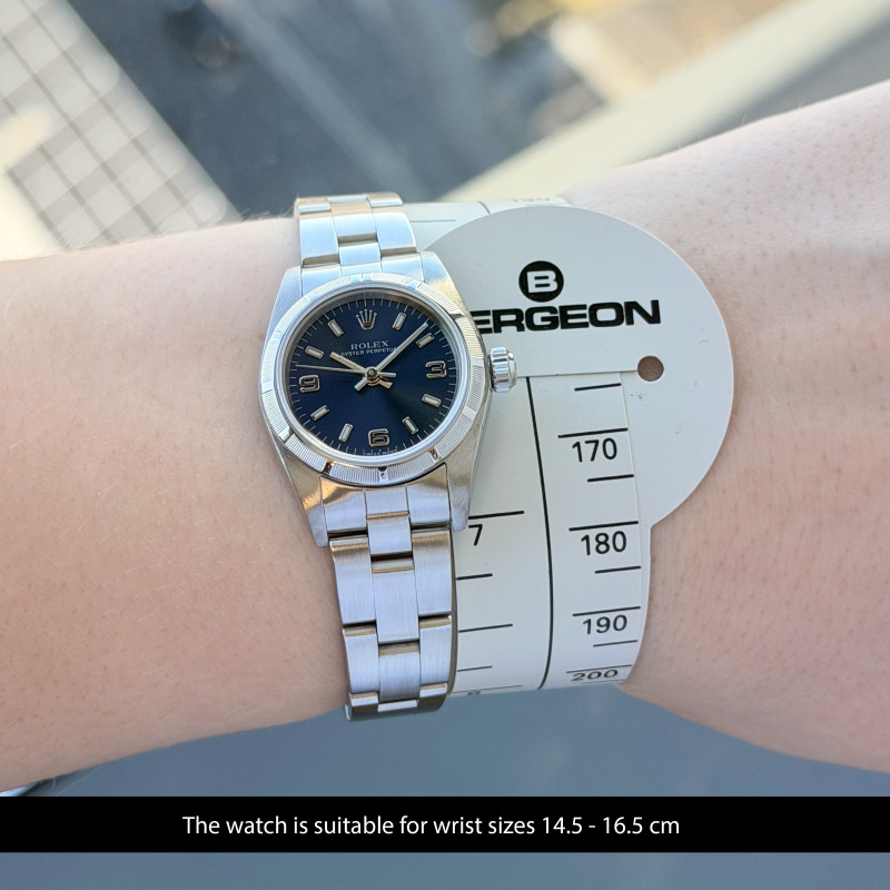 Rolex Oyster Perpetual Lady, 76030, 24mm, 2000, Steel, Blue Arabic dial, Fullset, 1y warranty
