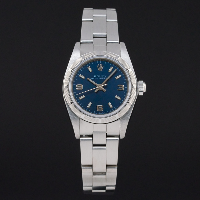 Rolex Oyster Perpetual Lady, 76030, 24mm, 2000, Steel, Blue Arabic dial, Fullset, 1y warranty