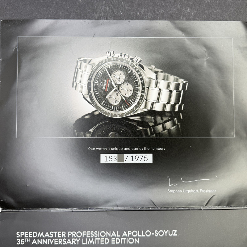 Omega Speedmaster Professional Moonwatch, Apollo Soyuz, 311.30.42.30.99.001, 42mm, 2017, Steel, Black Meteorite dial, Fullset, 1y warranty
