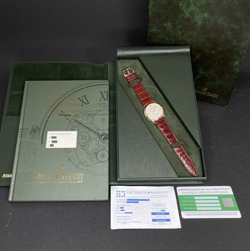 Audemars Piguet Classic, 14952OR, 34mm, Rose gold, Silver Arabic dial, Fullset, 1y warranty