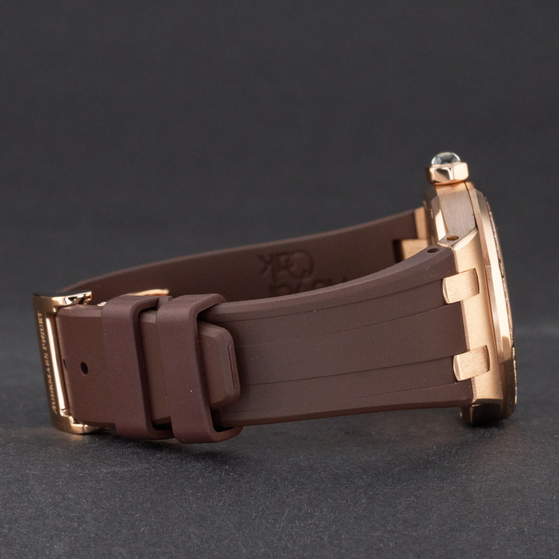 Audemars Piguet Royal Oak Lady, 67601OR.ZZ.D080CA.01, 33mm, 2009, Rose gold, Brown Méga Tapisserie dial, Fullset, 1y warranty