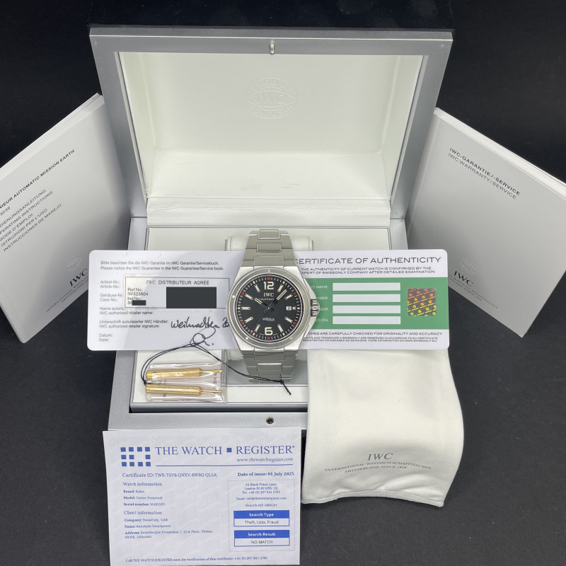 IWC Ingenieur Automatic, IW323604, 46mm, 2010, Steel, Black dial, Fullset, 1y warranty