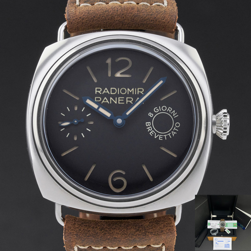 Panerai Radiomir 8 Days, PAM 00992, 45mm, 2021, Steel, Black Arabic dial, Fullset, 1y warranty