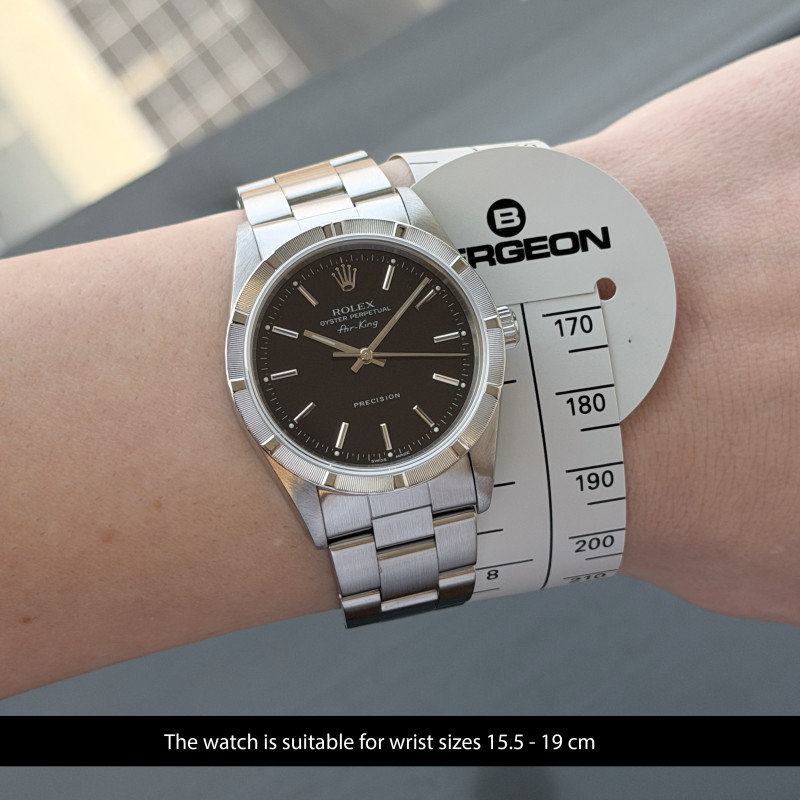 Rolex Air King, 14010, 34mm, 1999, Steel, Black dial, Fullset, 1y warranty