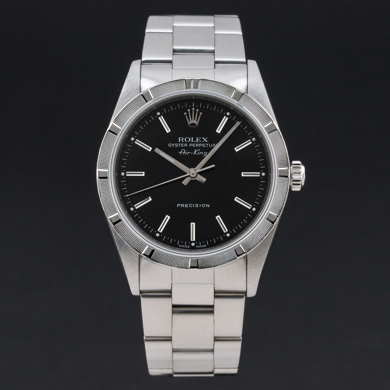 Rolex Air King, 14010, 34mm, 1999, Steel, Black dial, Fullset, 1y warranty