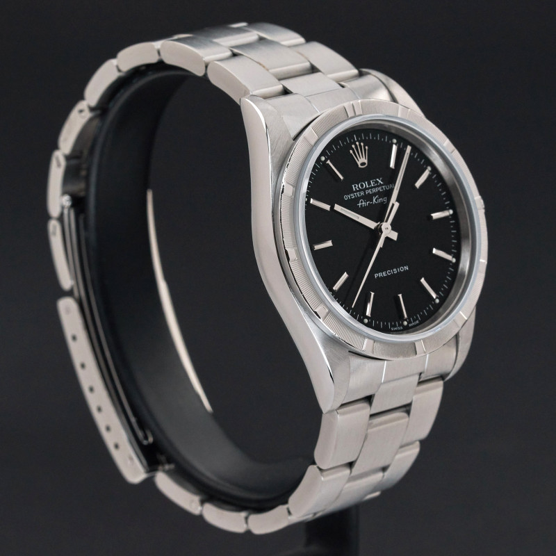 Rolex Air King, 14010, 34mm, 1999, Steel, Black dial, Fullset, 1y warranty