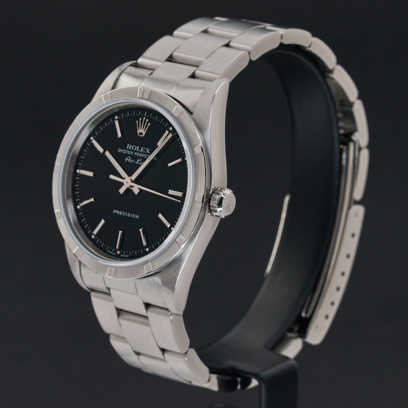 Rolex Air King, 14010, 34mm, 1999, Steel, Black dial, Fullset, 1y warranty