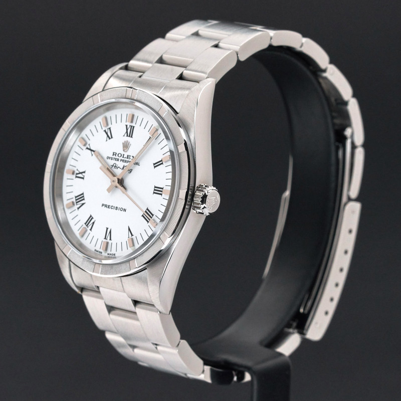 Rolex Air King, 14010, 34mm, 2001, Steel, White Roman dial, Fullset, 1y warranty