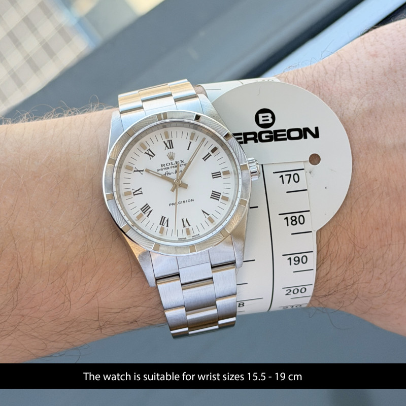 Rolex Air King, 14010, 34mm, 2001, Steel, White Roman dial, Fullset, 1y warranty