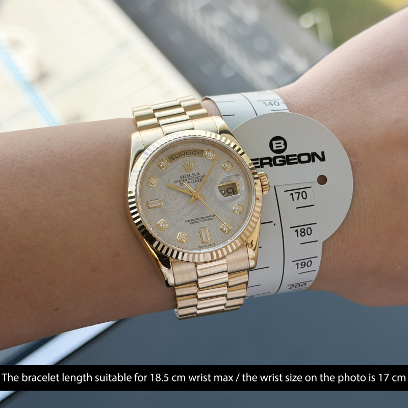 Rolex Day Date President, 118238, 36mm, 2004, Yellow gold, Meteorite Diamond dial, Fullset, 1y warranty