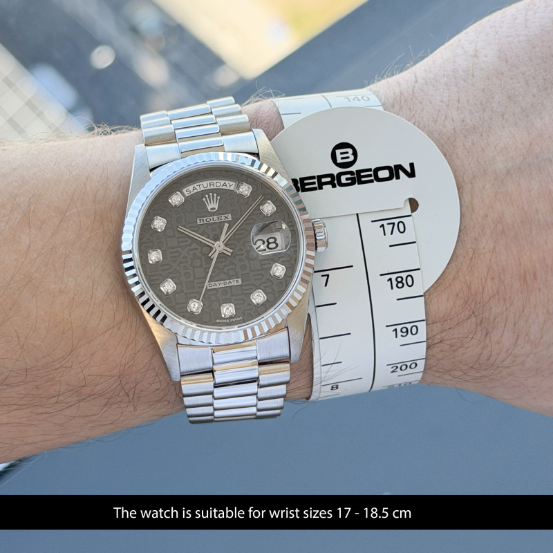 Rolex Day Date President, 18239, 36mm, 1999, White gold, Grey Jubilee Big Diamond dial, Fullset, 1y warranty