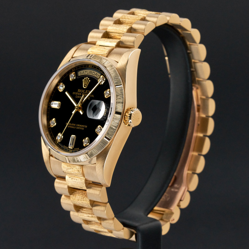 Rolex Day Date President, 18248, 36mm, 1999, Yellow gold, Black Big Diamond dial, Fullset, 1y warranty
