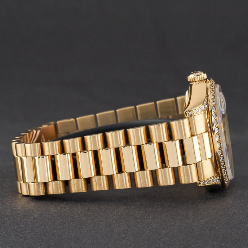 Rolex Day Date President, 18388, 36mm, 1991, Yellow gold, Champagne String Diamond dial, Fullset, 1y warranty