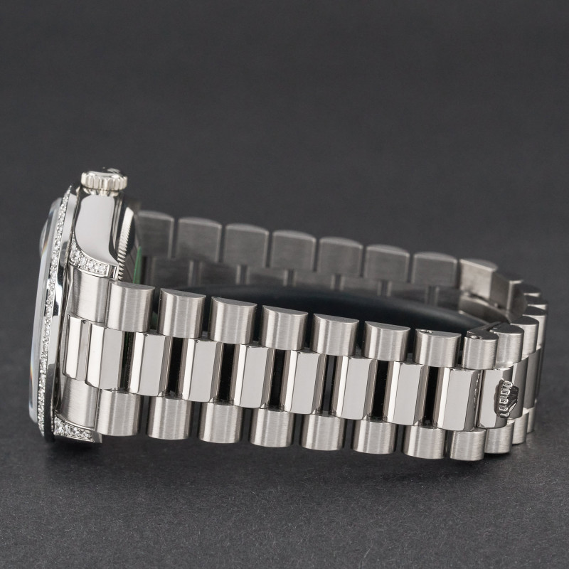 Rolex Day Date President, 18389, 36mm, 1995, White gold, Silver Myriad Diamond Arabic dial, Fullset, 1y warranty