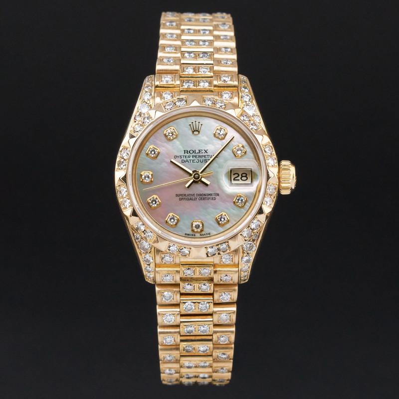 Rolex Lady Datejust, 69178, 26mm, 1993, Yellow gold, MOP Big Diamond dial, Fullset, 1y warranty