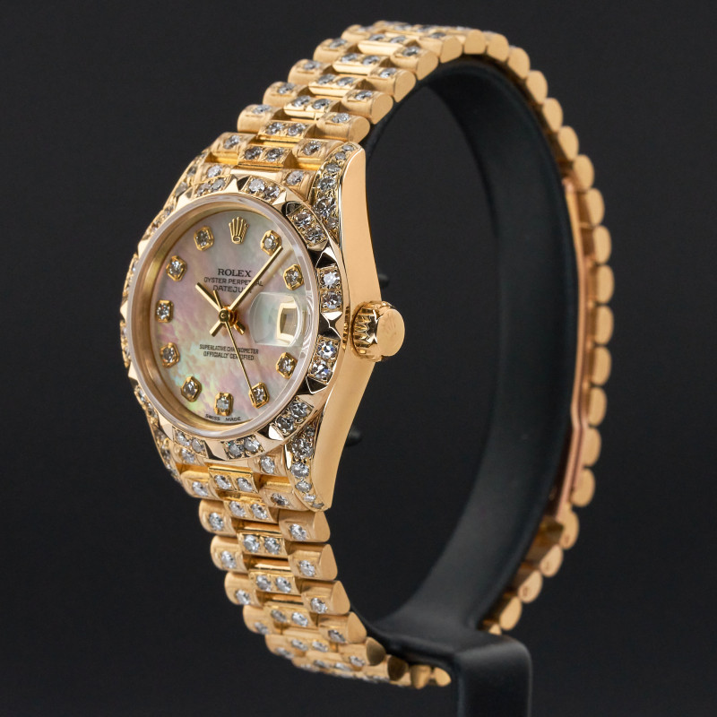 Rolex Lady Datejust, 69178, 26mm, 1993, Yellow gold, MOP Big Diamond dial, Fullset, 1y warranty