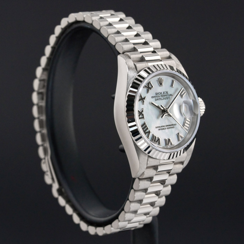 Rolex Lady Datejust, 69179, 26mm, 1993, White gold, Silver MOP Roman dial, Fullset, 1y warranty