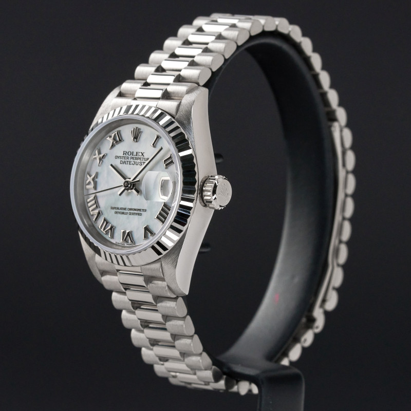 Rolex Lady Datejust, 69179, 26mm, 1993, White gold, Silver MOP Roman dial, Fullset, 1y warranty