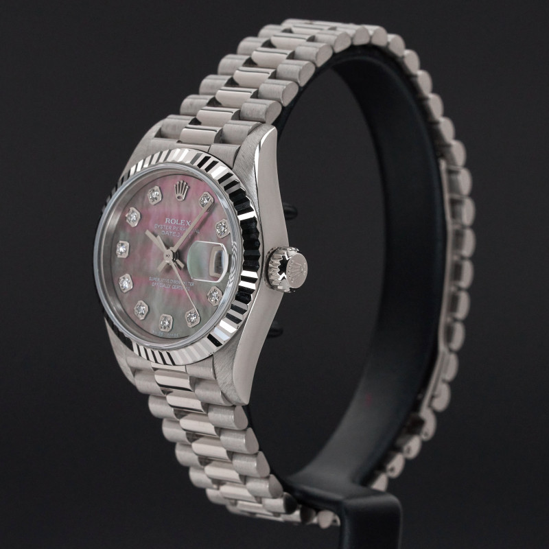 Rolex Lady Datejust, 69179, 26mm, 1996, White gold, Tahitian MOP Big Diamond dial, Fullset, 1y warranty