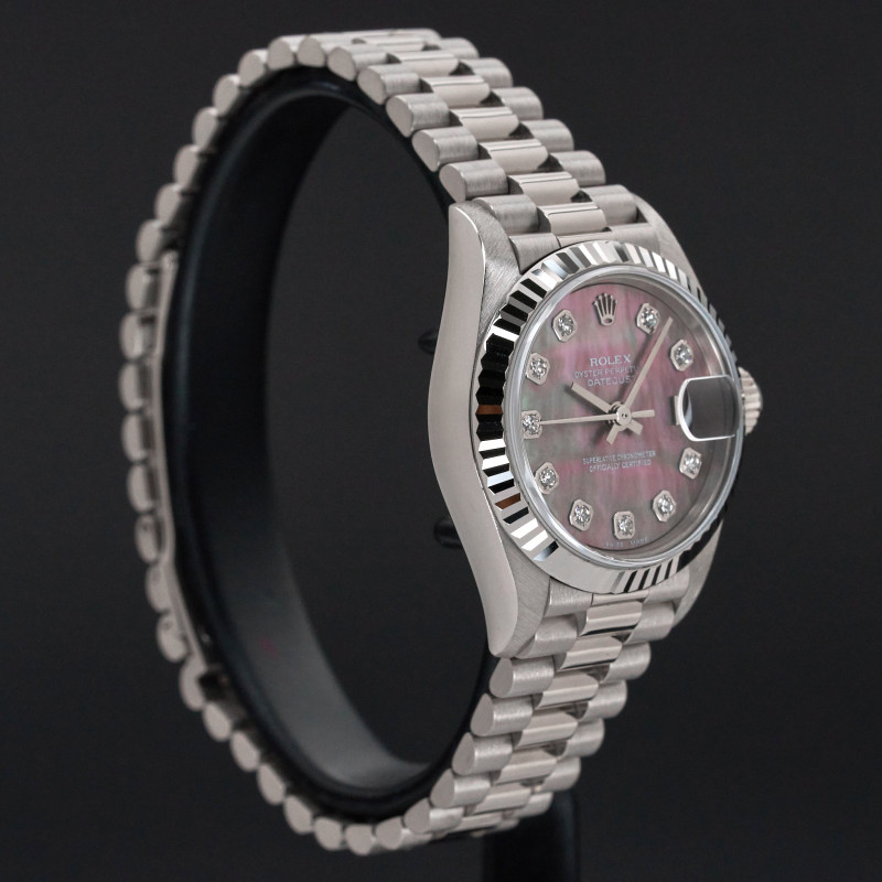 Rolex Lady Datejust, 69179, 26mm, 1996, White gold, Tahitian MOP Big Diamond dial, Fullset, 1y warranty