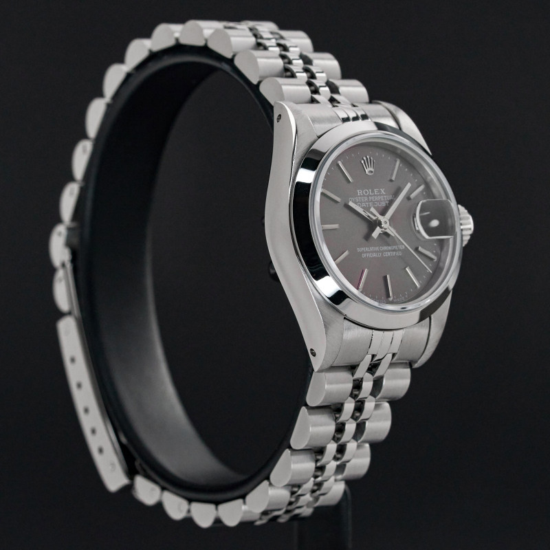 Rolex Oyster Perpetual Lady Date, 69160, 26mm, 1990, Steel, Grey dial, Fullset, 1y warramty