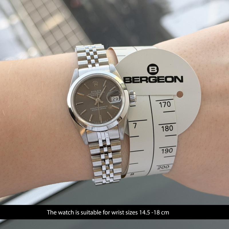 Rolex Oyster Perpetual Lady Date, 69160, 26mm, 1990, Steel, Grey dial, Fullset, 1y warramty