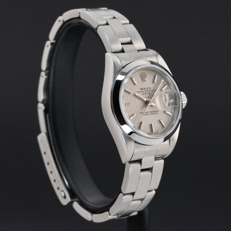 Rolex Oyster Perpetual Lady Date, 79160, 26mm, 2000, Steel, Silver Tapestry dial, Fullset, 1y warranty
