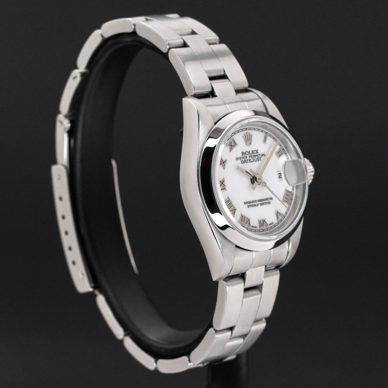 Rolex Oyster Perpetual Lady Date, 79160, 26mm, 2000, Steel, White Roman dial, Fullset, 1y warranty