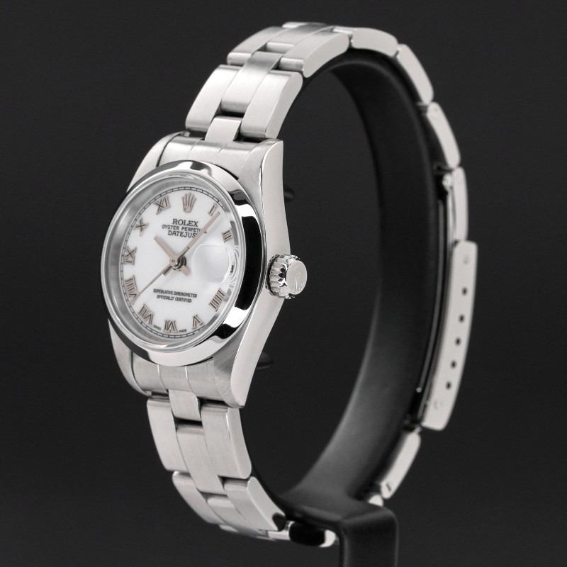 Rolex Oyster Perpetual Lady Date, 79160, 26mm, 2000, Steel, White Roman dial, Fullset, 1y warranty