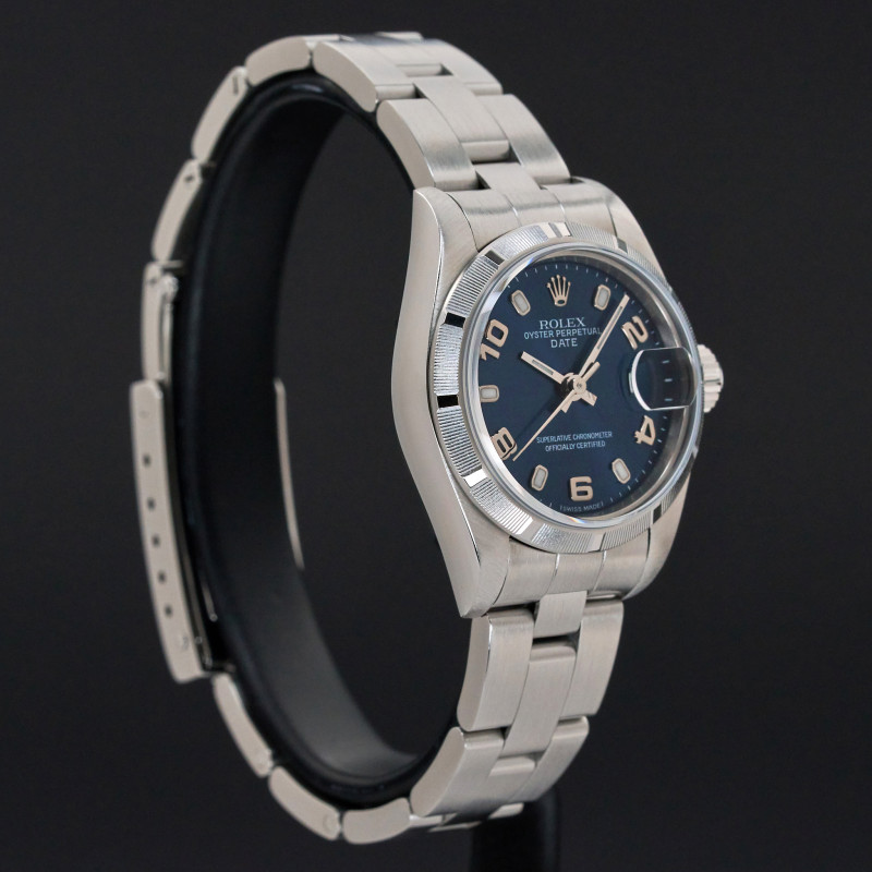 Rolex Oyster Perpetual Lady Date, 79190, 26mm, 1999, Steel, Blue Arabic dial, Fullset, 1y warranty